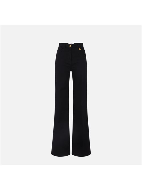 jeans a palazzo con dettaglio logo Elisabetta Franchi | PJ23N61E2110
